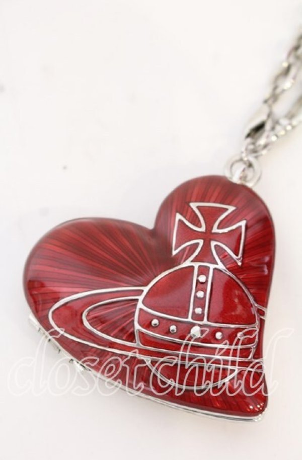画像3: ヴィヴィアンウエストウッド 中古 / heart rocket keyring PENDANT(ハートロケットキーリングペンダント)  レッド×シルバー  O-25-10-19-082-nl-IG-OS (3)