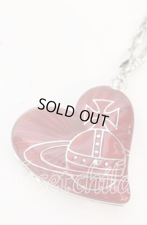 画像3: ヴィヴィアンウエストウッド 中古 / heart rocket keyring PENDANT（ハートロケットキーリングペンダント）  レッド×シルバー  O-25-10-19-082-nl-IG-OS (3)