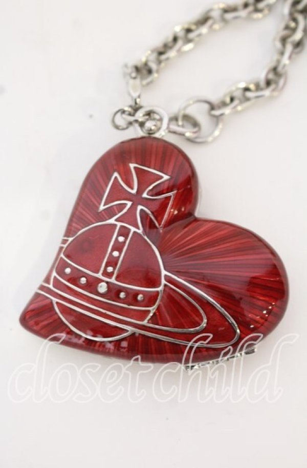 画像4: ヴィヴィアンウエストウッド 中古 / heart rocket keyring PENDANT(ハートロケットキーリングペンダント)  レッド×シルバー  O-25-10-19-082-nl-IG-OS (4)
