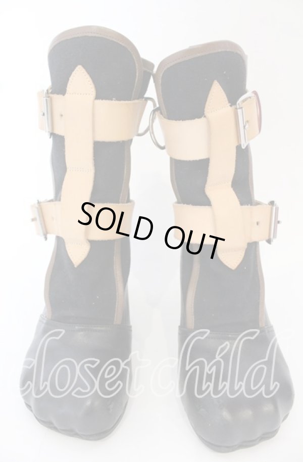 画像2: ヴィヴィアンウエストウッド 中古 / 猫足ボンテージブーツ 5（約24cm） ブラックｘブラウンｘイエロー  O-25-10-19-086-sh-YM-ZH (2)