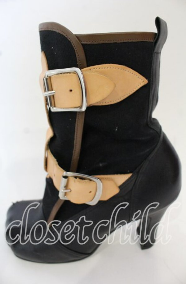 画像5: ヴィヴィアンウエストウッド 中古 / 猫足ボンテージブーツ 5(約24cm) ブラックxブラウンxイエロー  O-25-10-19-086-sh-YM-ZH (5)