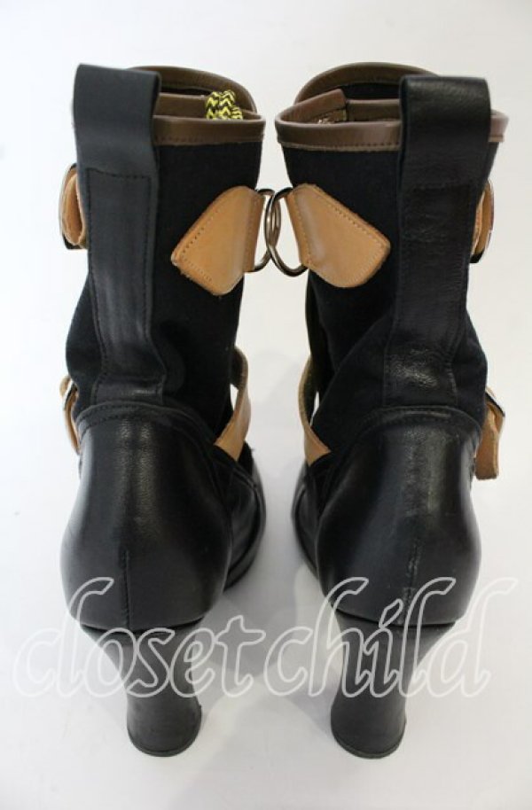 画像8: ヴィヴィアンウエストウッド 中古 / 猫足ボンテージブーツ 5(約24cm) ブラックxブラウンxイエロー  O-25-10-19-086-sh-YM-ZH (8)