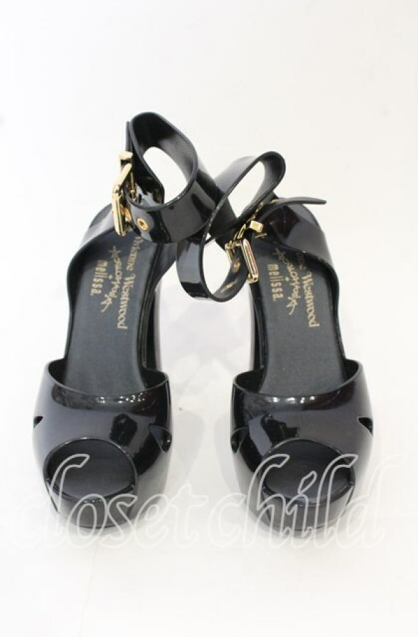 画像2: ヴィヴィアンウエストウッド×Melissa 中古 / スレイブサンダルシューズ 24cm ブラック  O-25-10-19-091-sh-YM-OS (2)