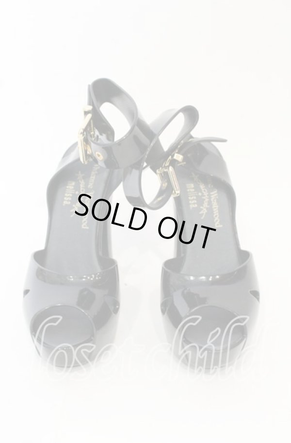 画像2: ヴィヴィアンウエストウッド×Melissa 中古 / スレイブサンダルシューズ 24cm ブラック  O-25-10-19-091-sh-YM-ZT1116G (2)