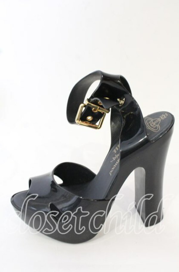 画像4: ヴィヴィアンウエストウッド×Melissa 中古 / スレイブサンダルシューズ 24cm ブラック  O-25-10-19-091-sh-YM-OS (4)