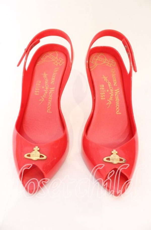 画像2: ヴィヴィアンウエストウッド×Melissa 中古 / Melissa Lady Dragon(メリッサレディドラゴン)ヒールシューズ EU38(24-24.5cm) レッド  O-25-10-19-092-sh-YM-OS (2)