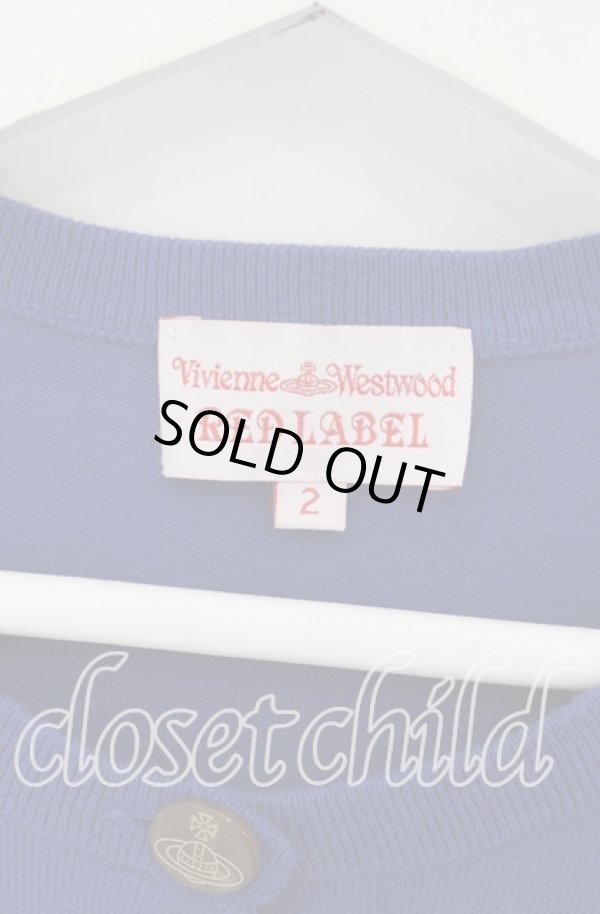 画像3: ヴィヴィアンウエストウッド 中古 / 単色オーブ刺繍ラウンドネックカーディガン 2 ブルー  O-25-10-19-100-to-YM-OS (3)