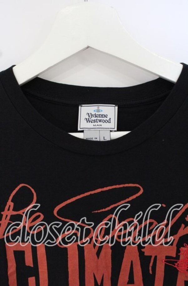 画像2: ヴィヴィアンウエストウッド MAN 中古 / BE SPECIFIC 半袖Tシャツ L ブラックxオレンジ  O-25-10-19-103-ts-YM-OS (2)