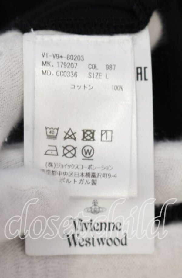 画像4: ヴィヴィアンウエストウッド MAN 中古 / BE SPECIFIC 半袖Tシャツ L ブラックxオレンジ  O-25-10-19-103-ts-YM-OS (4)