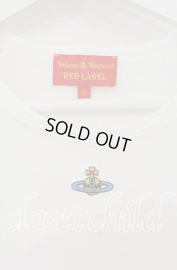 画像2: ヴィヴィアンウエストウッド 中古 / カラーオーブ刺繍Tシャツ S ホワイト  O-25-10-19-104-ts-YM-OS (2)