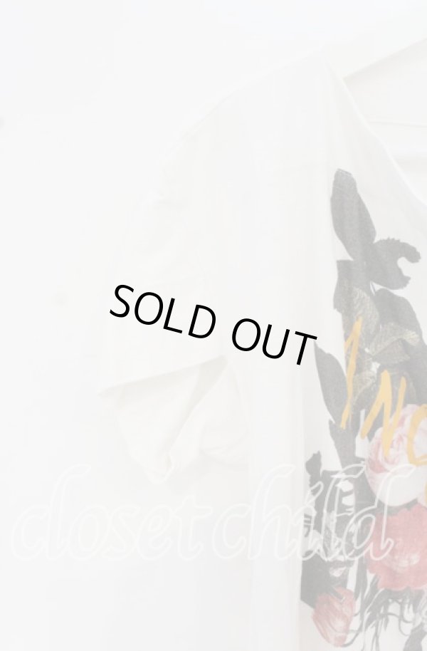 画像3: ANGLOMANIA 中古 / フラワープリント変形カットソー 38 ホワイト  O-25-10-19-108-ts-YM-ZH (3)