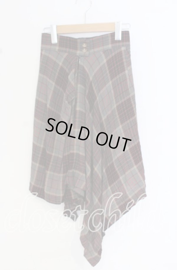 画像2: ヴィヴィアンウエストウッド 中古 / バックロングタータンスカート 40 マルチ  O-25-10-19-111-sk-YM-OS (2)