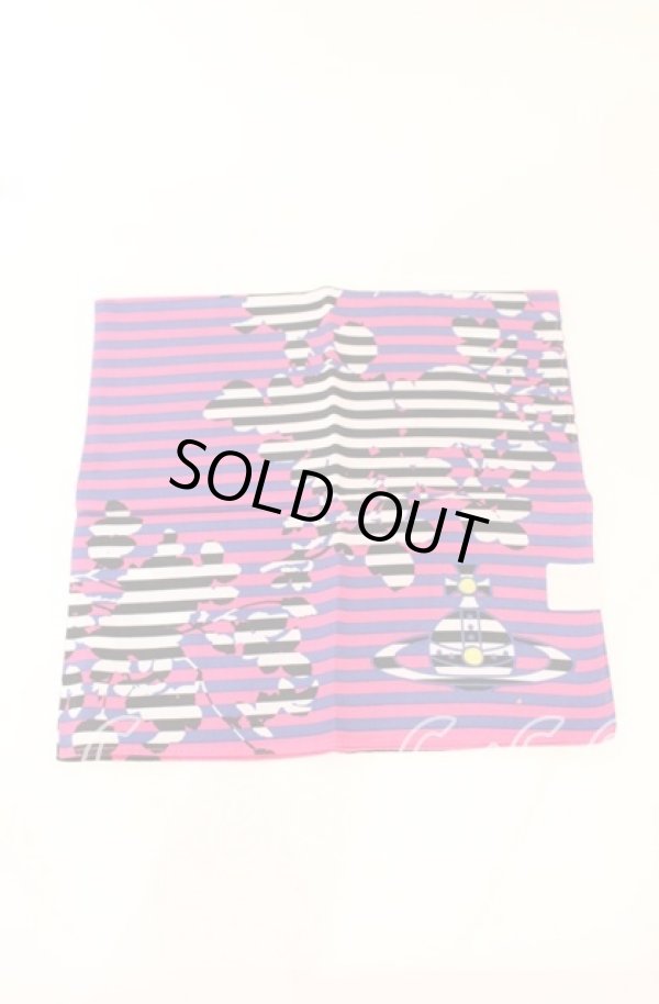 画像2: ヴィヴィアンウエストウッド 中古 / ハンカチ（ブロケードｘボーダー）  パープル  O-25-10-19-115-gd-YM-ZH (2)