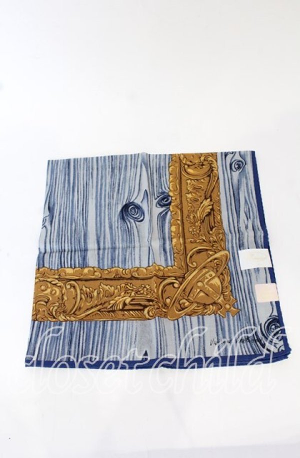 画像2: ヴィヴィアンウエストウッド 中古 / ハンカチ(フレーム)  ブルー  O-25-10-19-122-gd-YM-OS (2)