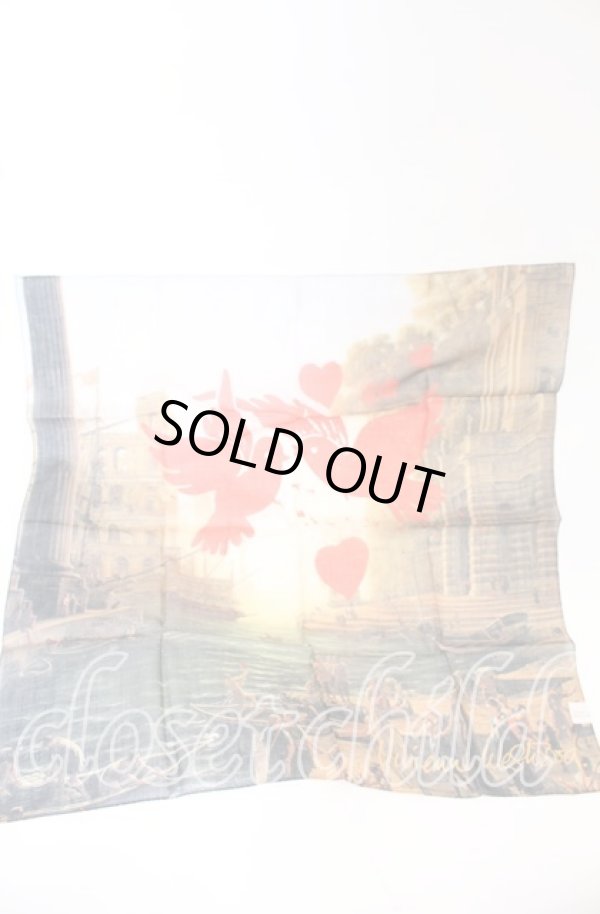 画像2: ヴィヴィアンウエストウッド 中古 / ハンカチ(クラウドロレインバード)  マルチ  O-25-10-19-124-gd-YM-OS (2)