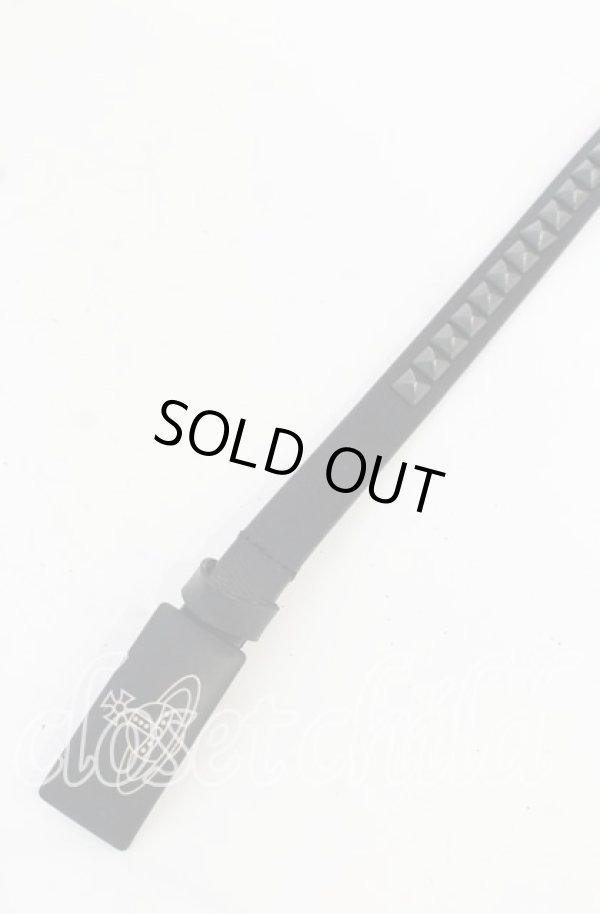 画像2: ヴィヴィアンウエストウッド 中古 / オーブプレートスタッズベルト レディース ブラック  O-25-10-19-136-gd-YM-OS (2)