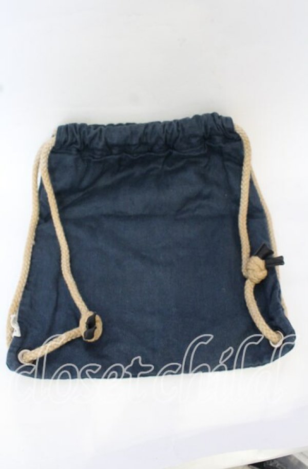 画像2: ANGLOMANIA 中古 / プリントリュック  ネイビーxナチュラル  O-25-10-19-141-ba-YM-OS (2)