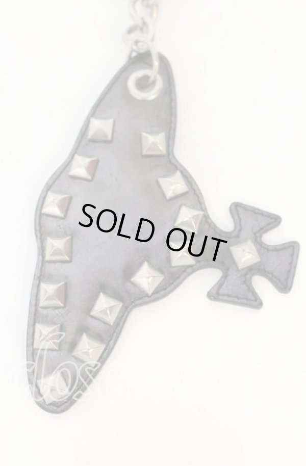 画像2: ヴィヴィアンウエストウッド 中古 / スパイクスタッズオーブキーホルダー  ブラックｘシルバー  O-25-10-19-145-gd-YM-OS (2)