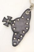 画像4: ヴィヴィアンウエストウッド 中古 / スパイクスタッズオーブキーホルダー  ブラックxシルバー  O-25-10-19-145-gd-YM-OS (4)