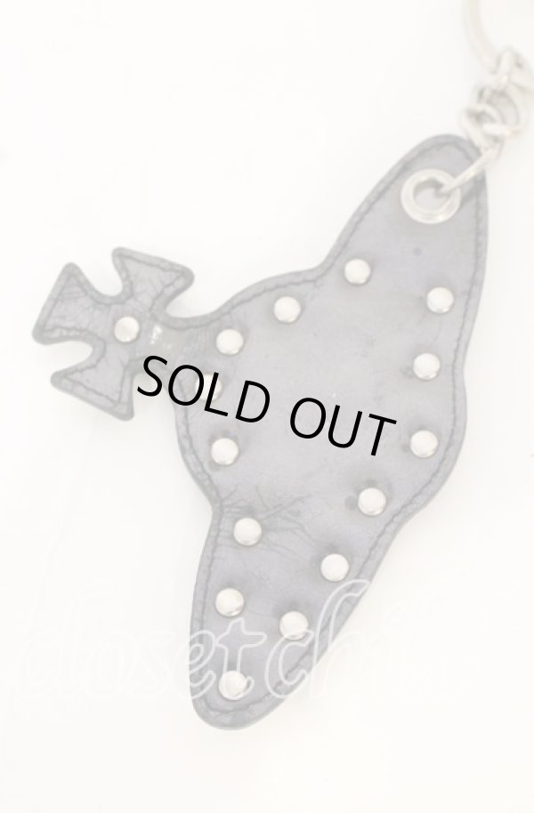 画像4: ヴィヴィアンウエストウッド 中古 / スパイクスタッズオーブキーホルダー  ブラックｘシルバー  O-25-10-19-145-gd-YM-OS (4)