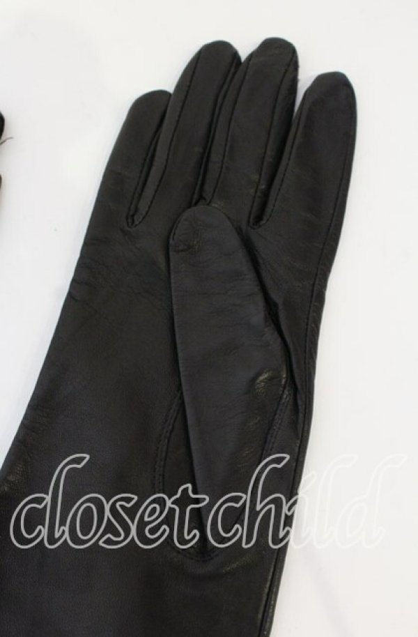 画像4: ヴィヴィアンウエストウッド 中古 / オーブカフスレザーグローブ レディース ブラックxシルバー  O-25-10-19-147-gd-YM-OS (4)