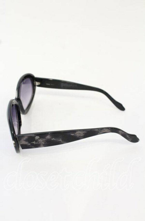 画像3: ヴィヴィアンウエストウッド 中古 / オーバルサングラス  ブラック(レオパード)  O-25-10-19-148-gd-YM-OS (3)