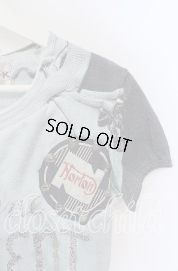 画像3: ヴィヴィアンウエストウッド 中古 / 回顧展限定Tシャツ M ブルーｘホワイト  O-25-10-19-016-ts-YM-OS (3)