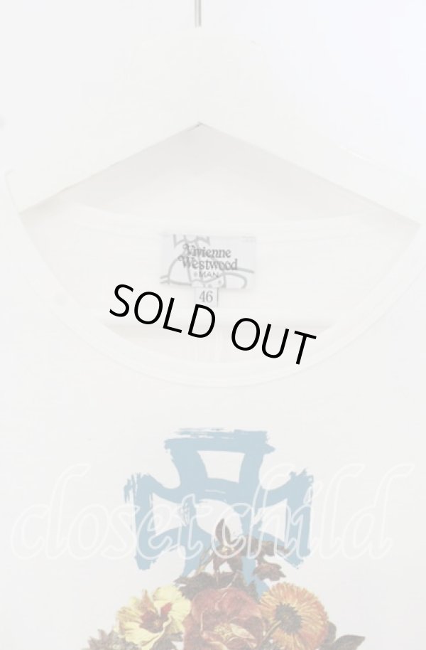 画像2: ヴィヴィアンウエストウッド MAN 中古 / フローラルオーブ Tシャツ 46 ホワイト  O-25-10-19-017-ts-IG-ZH (2)