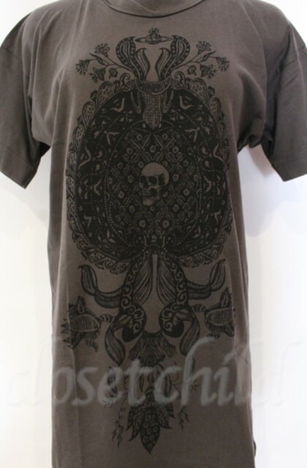 画像2: ヴィヴィアンウエストウッド 中古 / ポミグラニットプリントカットソー 2 グレー  O-25-11-09-018-to-YM-OS (2)