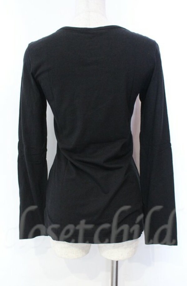 画像4: ヴィヴィアンウエストウッド 中古 / グリッターLIPプリント長袖カットソー 1 ブラック  O-25-11-09-021-to-YM-OS (4)