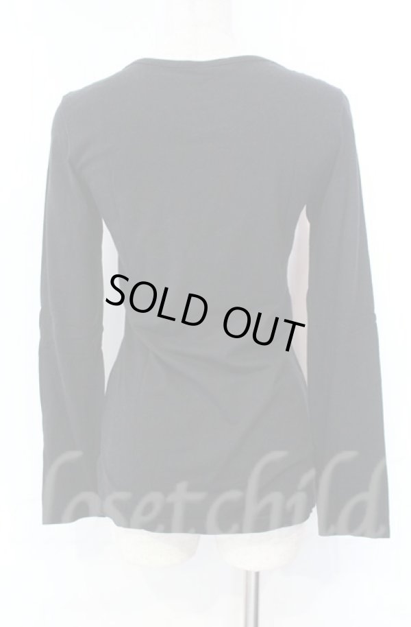 画像4: ヴィヴィアンウエストウッド 中古 / グリッターLIPプリント長袖カットソー 1 ブラック  O-25-11-09-021-to-YM-OS (4)