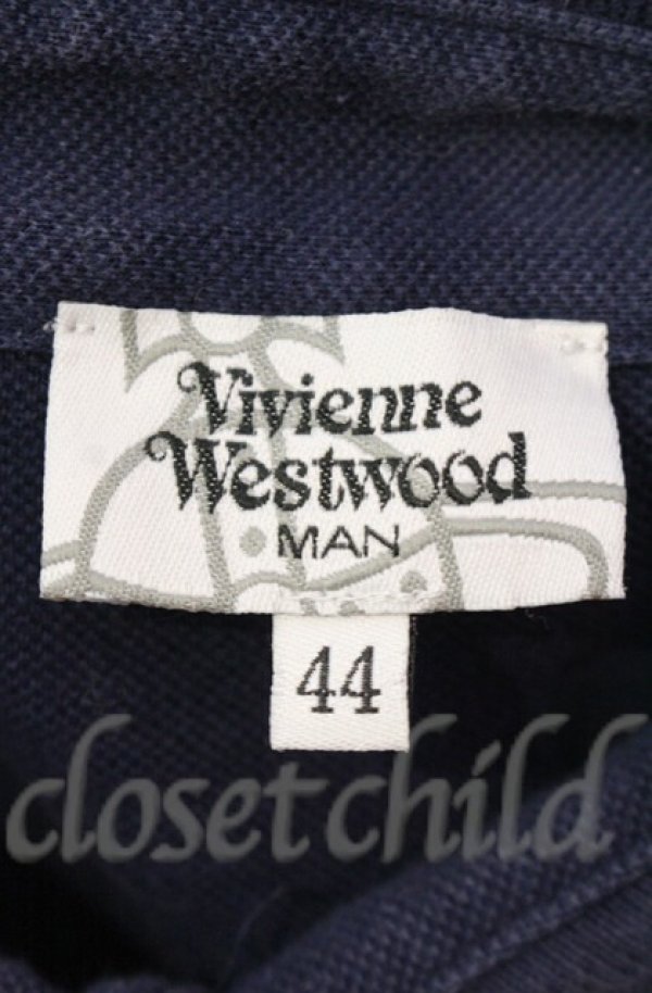 画像6: ヴィヴィアンウエストウッド MAN 中古 / オーブ刺繍ポロシャツ 44 ネイビー  O-25-11-09-022-to-YM-OS (6)