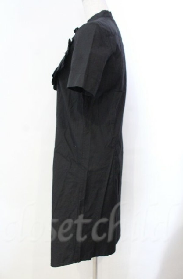 画像3: ヴィヴィアンウエストウッド 中古 / ハートフリル半袖シャツワンピース 1 ブラック  O-25-11-09-023-op-YM-OS (3)