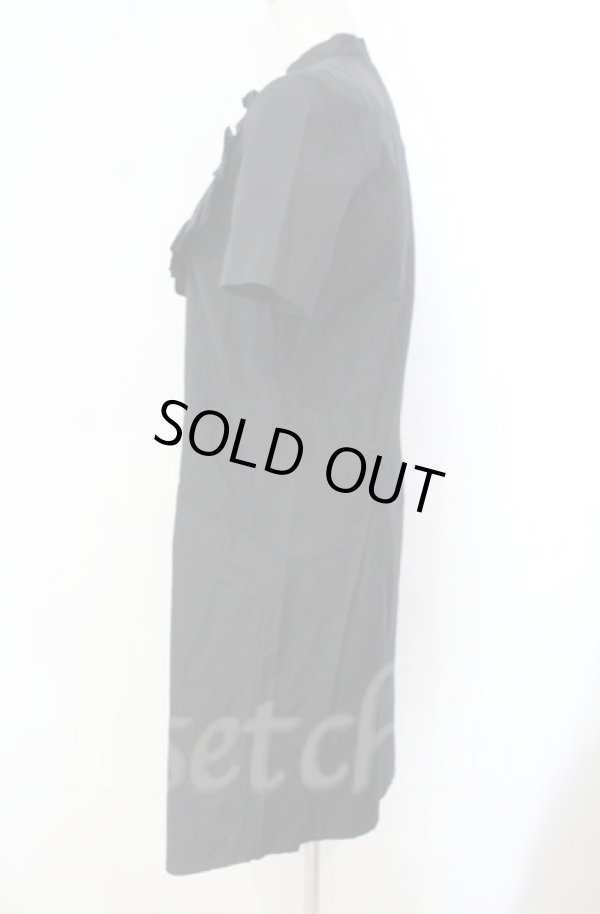 画像3: ヴィヴィアンウエストウッド 中古 / ハートフリル半袖シャツワンピース 1 ブラック  O-25-11-09-023-op-YM-OS (3)