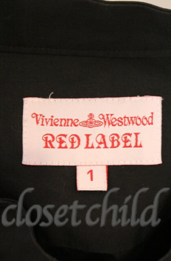 画像5: ヴィヴィアンウエストウッド 中古 / ハートフリル半袖シャツワンピース 1 ブラック  O-25-11-09-023-op-YM-OS (5)