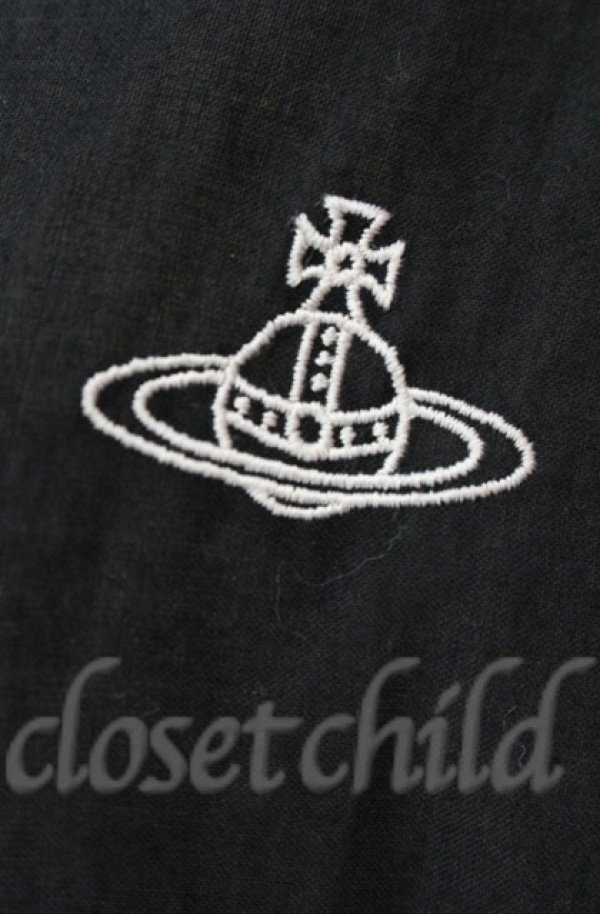 画像3: ヴィヴィアンウエストウッド 中古 / コットンローンスモッキングシャツ 00 ブラック  O-25-11-09-024-bl-YM-OS (3)