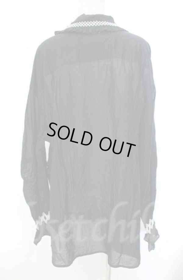 画像6: ヴィヴィアンウエストウッド 中古 / コットンローンスモッキングシャツ 00 ブラック  O-25-11-09-024-bl-YM-OS (6)