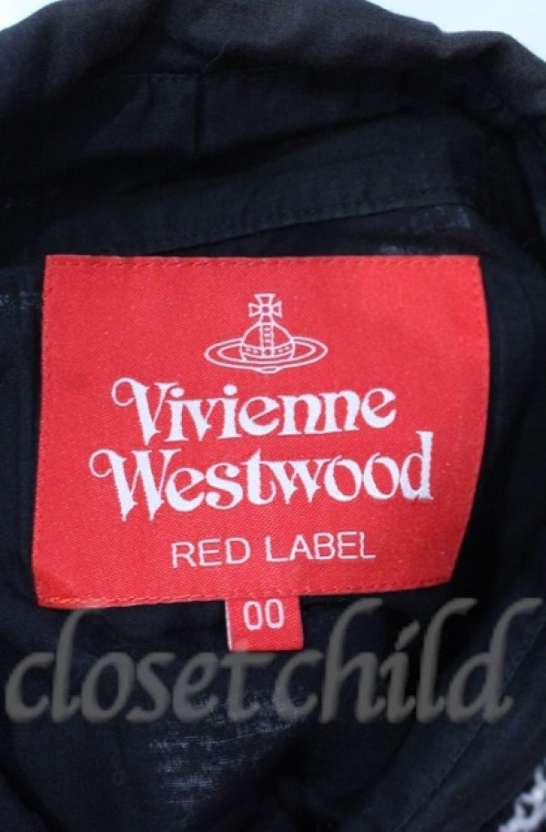 画像9: ヴィヴィアンウエストウッド 中古 / コットンローンスモッキングシャツ 00 ブラック  O-25-11-09-024-bl-YM-OS (9)