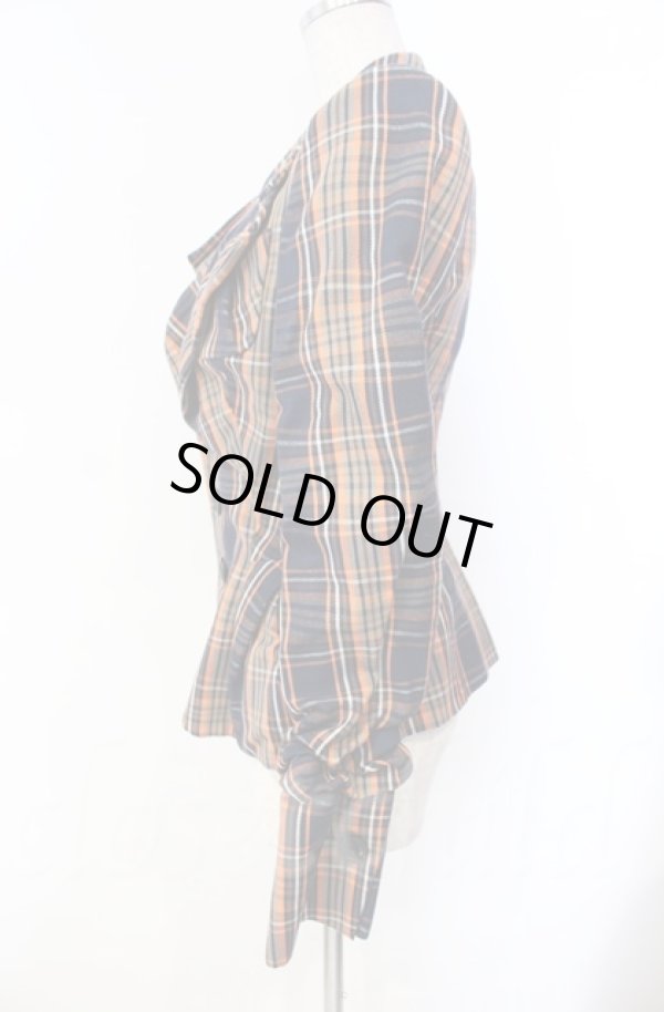 画像3: ヴィヴィアンウエストウッド 中古 / DRUNKEN TAILORED JACKET 38 オレンジ×ネイビー  O-25-11-09-029-jc-IG-ZH (3)