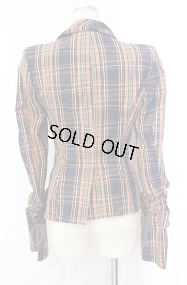 画像4: ヴィヴィアンウエストウッド 中古 / DRUNKEN TAILORED JACKET 38 オレンジ×ネイビー  O-25-11-09-029-jc-IG-ZH (4)