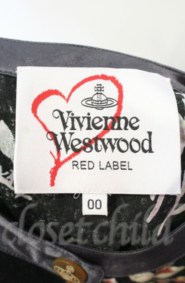 画像6: ヴィヴィアンウエストウッド 中古 / ローズプリント　ドローストリングギャザーシャツ 00 ブラック  O-25-11-09-030-op-IG-OS (6)