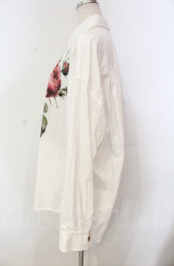 画像4: ヴィヴィアンウエストウッド 中古 / オーガニックコットンブロードローズプリントシャツ 00 ホワイト  O-25-11-09-031-bl-IG-OS (4)