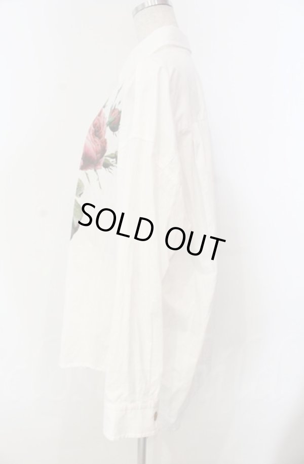 画像4: ヴィヴィアンウエストウッド 中古 / オーガニックコットンブロードローズプリントシャツ 00 ホワイト  O-25-11-09-031-bl-IG-OS (4)