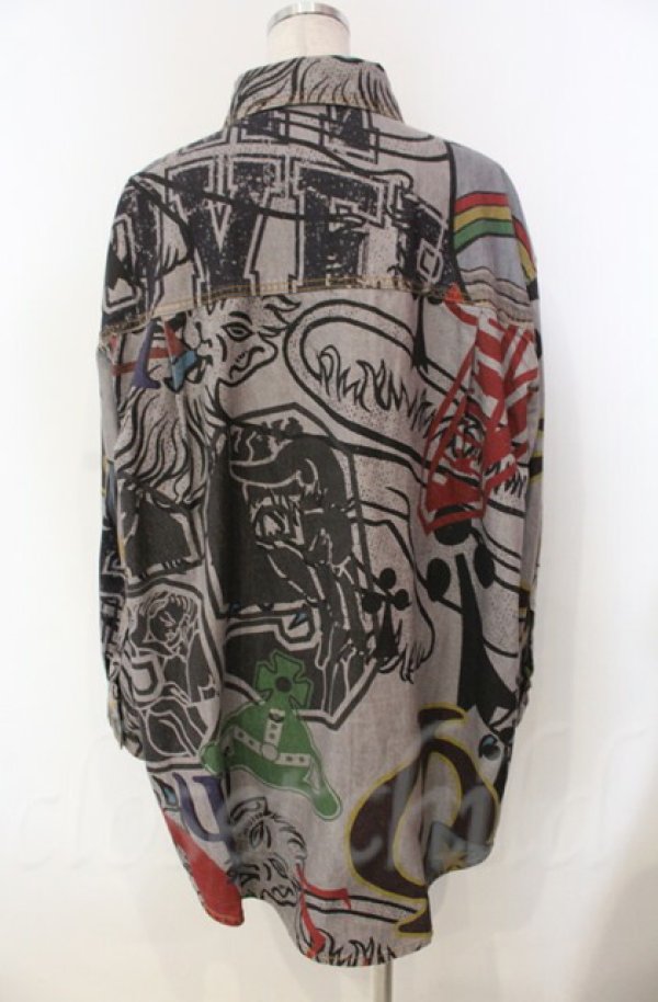 画像4: ヴィヴィアンウエストウッド 中古 / FRAT HOUSE DENIMシャツ 00 グレーｘマルチ  O-25-11-09-032-bl-YM-OS (4)