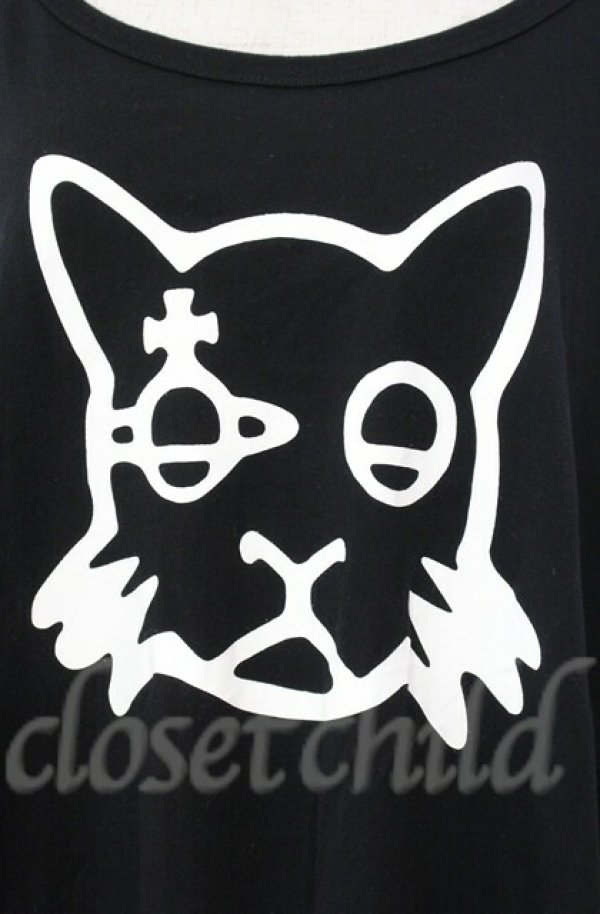 画像2: ヴィヴィアンウエストウッド 中古 / キャットプリントビッグTシャツ 00 ブラック  O-25-11-09-037-to-YM-OS (2)