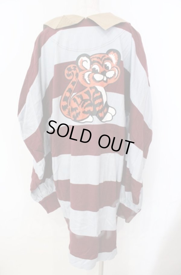 画像5: ヴィヴィアンウエストウッド 中古 / ビッグボーダーエイリアンスリーブポロワンピース 00 ワインｘサックス  O-25-11-09-043-op-YM-OS (5)