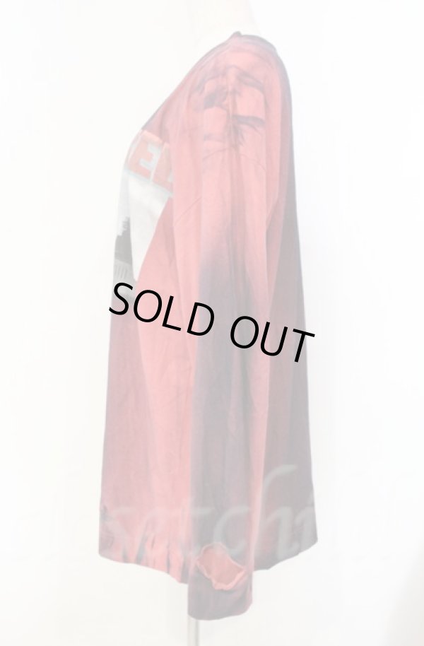 画像3: ヴィヴィアンウエストウッド 中古 / サスティナブルコットン天竺スプレーダイロングスリーブカットソー 00 レッドｘブラック  O-25-11-09-046-to-YM-OS (3)