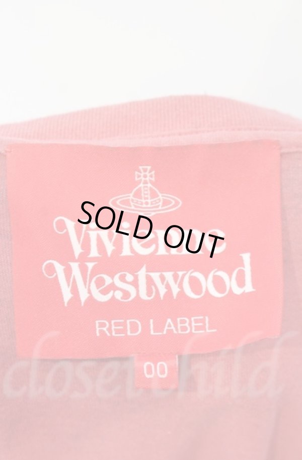 画像6: ヴィヴィアンウエストウッド 中古 / サスティナブルコットン天竺スプレーダイロングスリーブカットソー 00 レッドｘブラック  O-25-11-09-046-to-YM-OS (6)