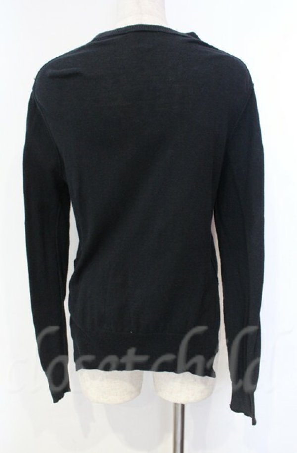 画像4: ANGLOMANIA 中古 / カットラス刺繍丸襟カーディガン 36 ブラック  O-25-11-09-051-to-IG-OS (4)