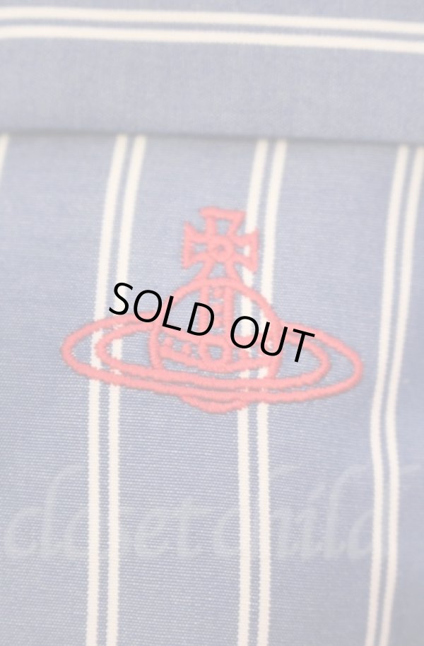 画像2: ヴィヴィアンウエストウッド 中古 / ストライプシャツドレス M ブルー  O-25-11-09-055-op-YM-OS (2)